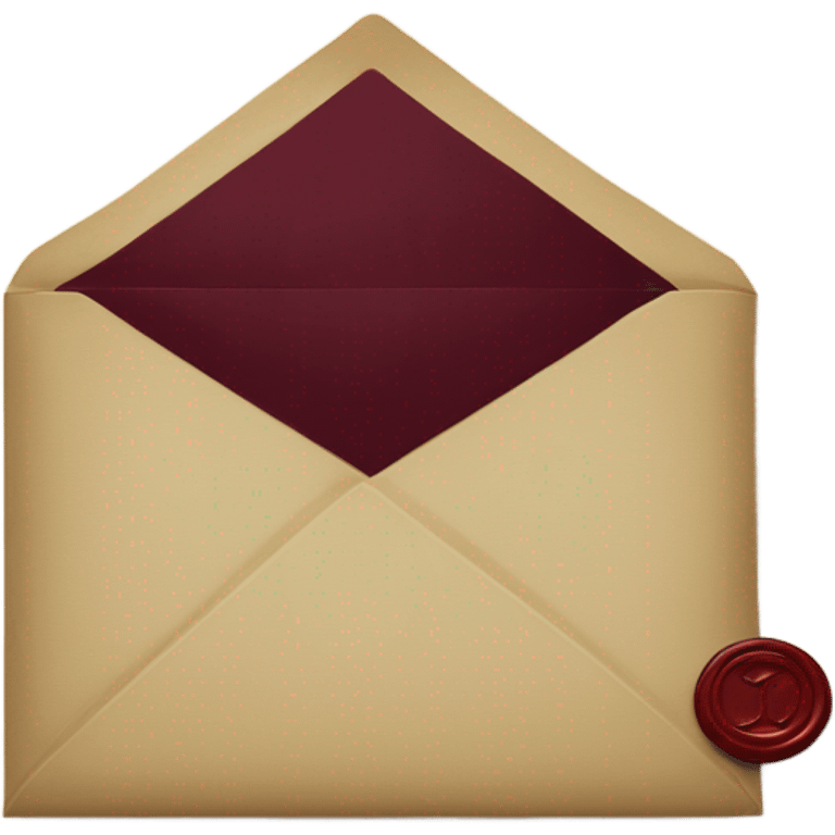 black envelope with burgundy wax seal emoji