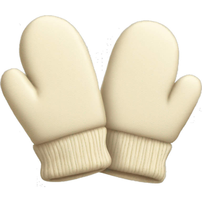 Cream mittens pair  emoji