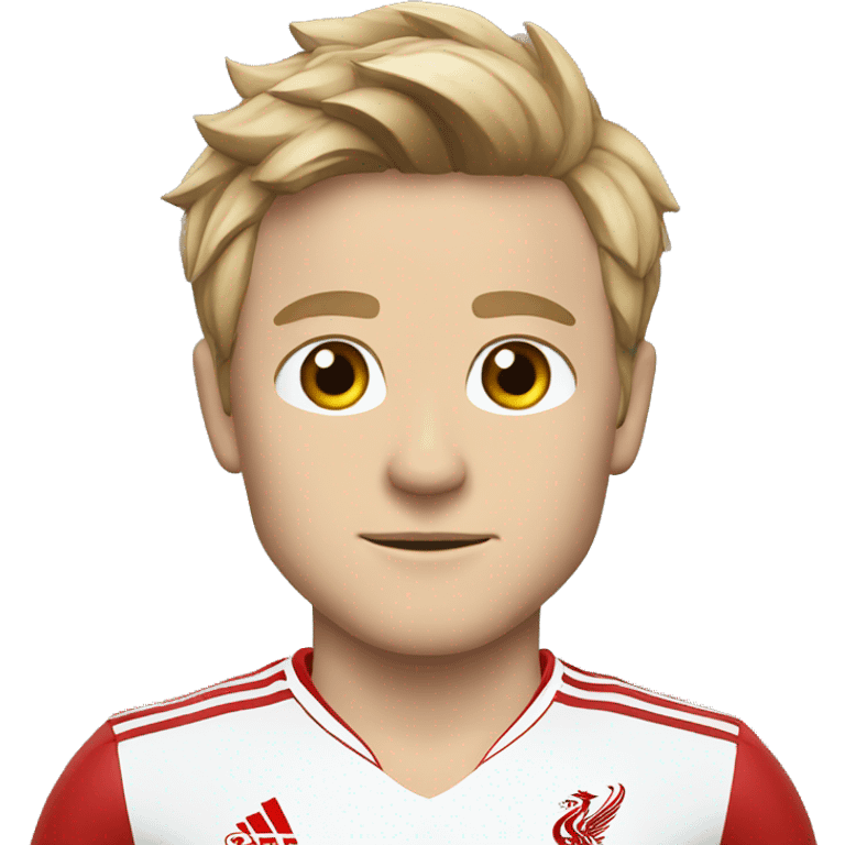 Martin Odegaard wearing Liverpool fc uniform emoji