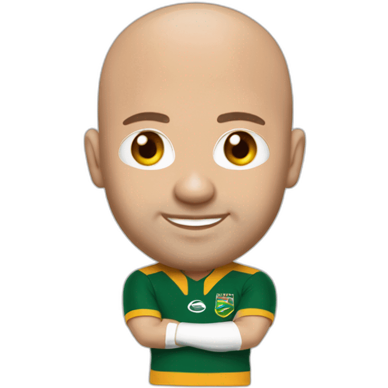 Bald Dennis bergcamp in south african rugby kit emoji