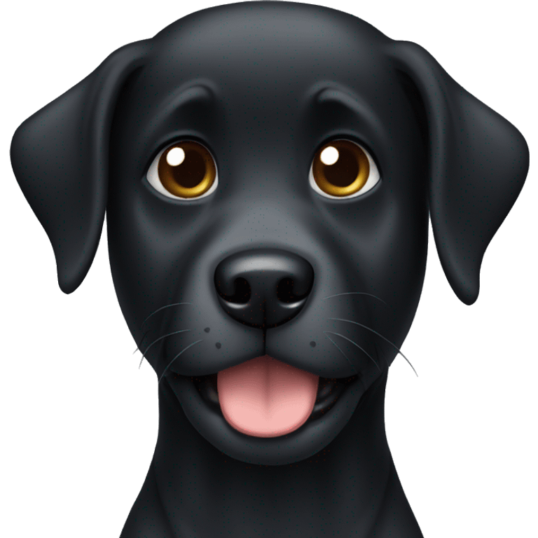 A black dog with a beanie emoji