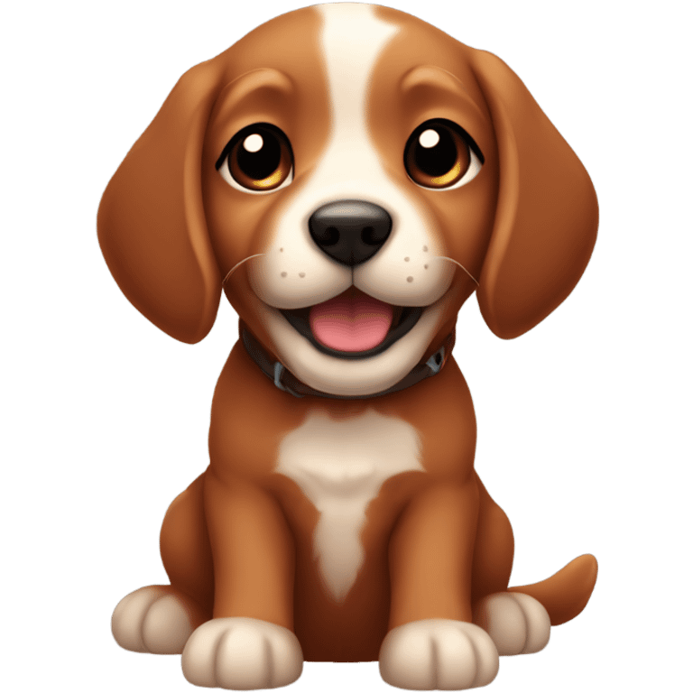 Chibi dark red retriever puppy emoji