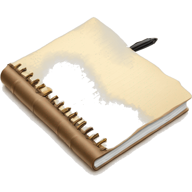 beautiful beige diary with pen emoji