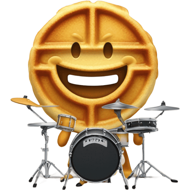 Waffle playing drums emoji