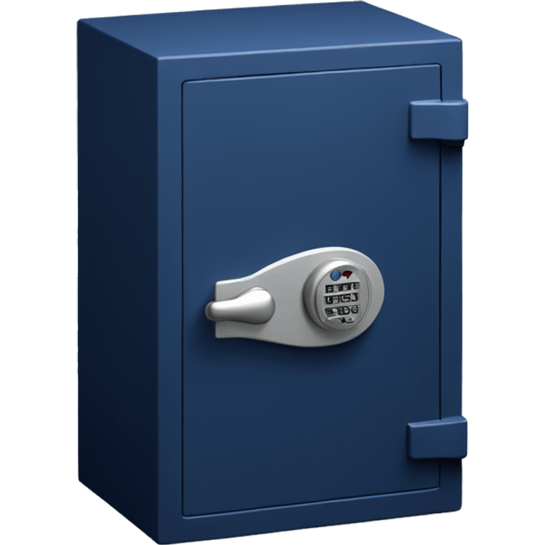 3d  isometric small safe in dark blue emoji