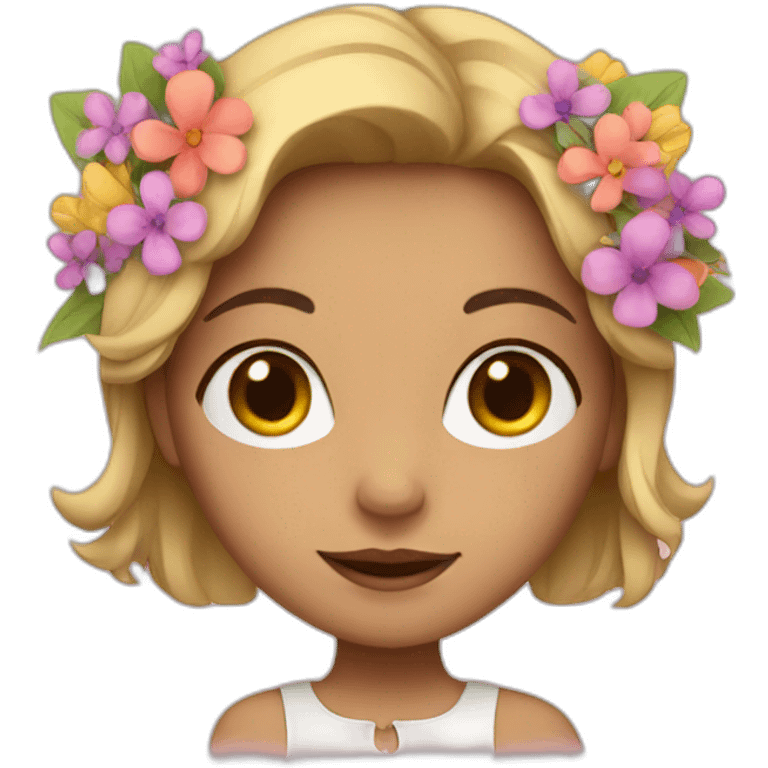 girl with flowers emoji