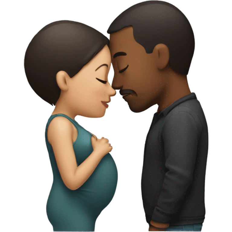 pregnant man kissing man emoji