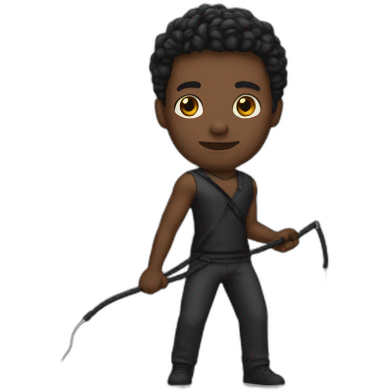 black man with whip emoji