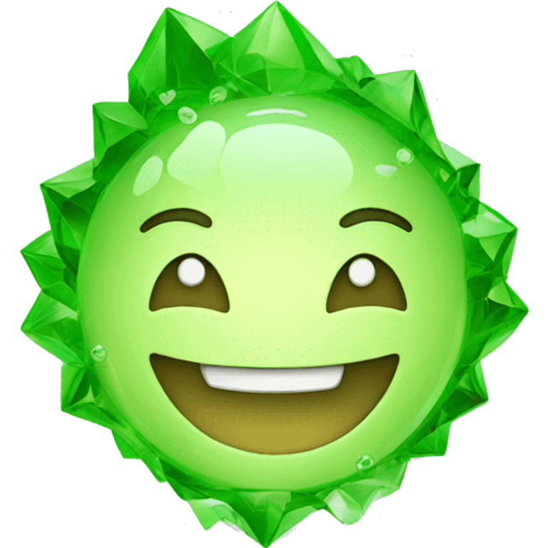 a green cristal happy face emoji