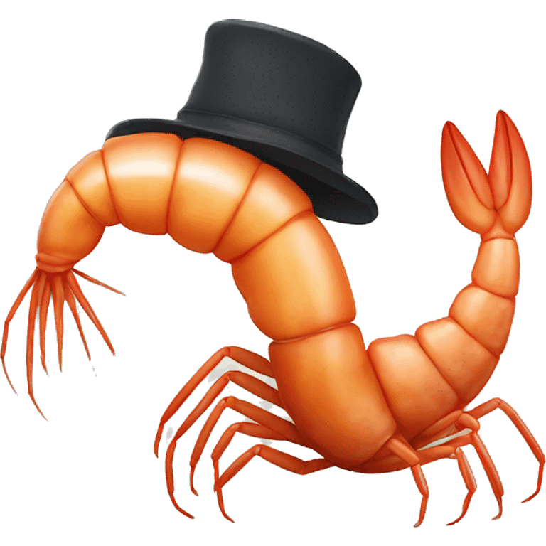 Shrimp wearing a hat emoji