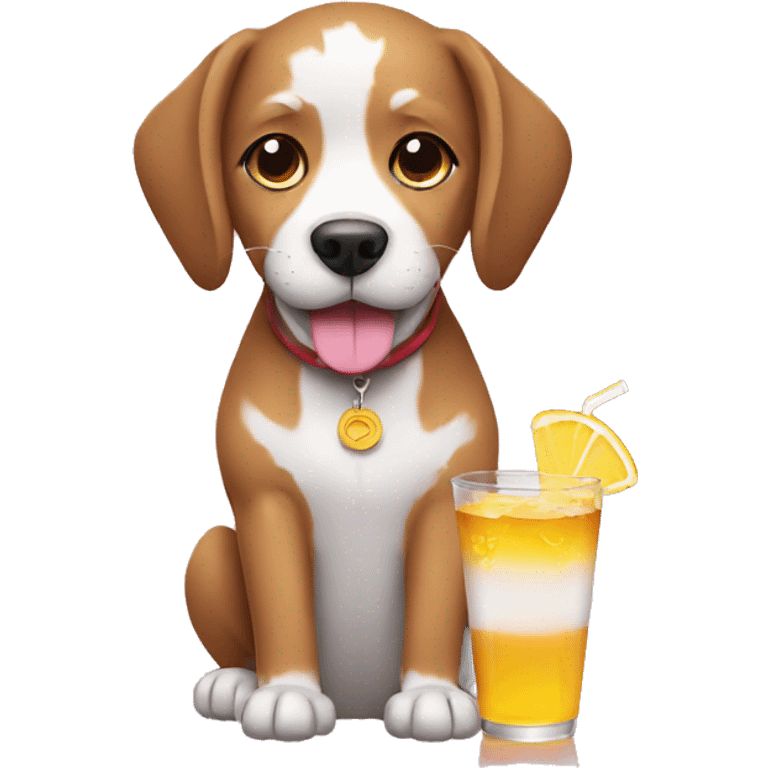 Dog with drink emoji