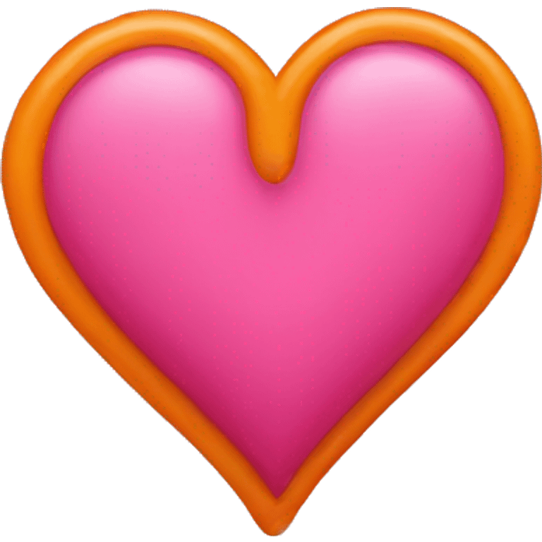 Pink orange canvas heart  emoji