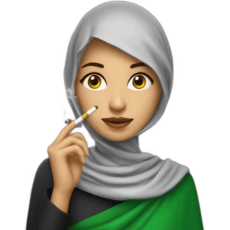 Saudi women with cigarette emoji