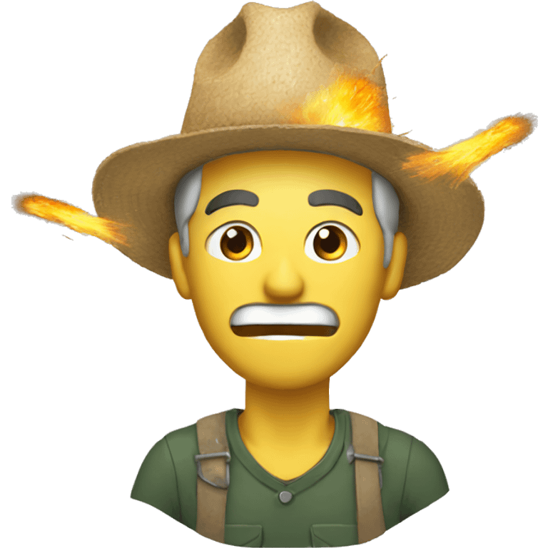 exploding head farmer emoji