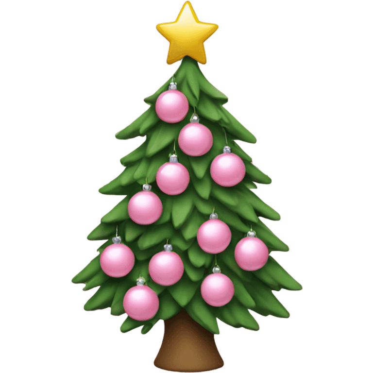 Christmas tree with baby pink ornaments  emoji