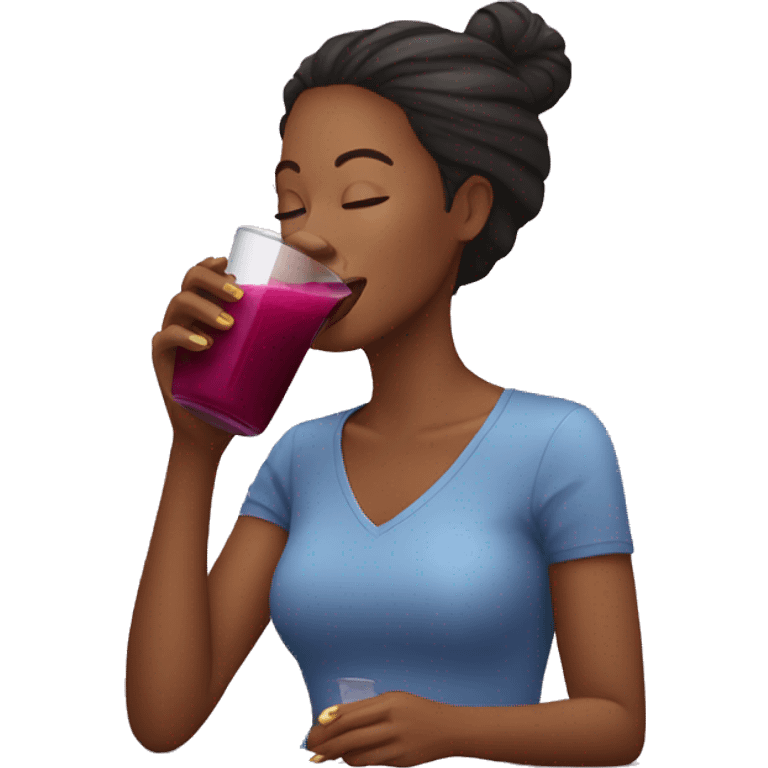  woman drinking beet juice emoji