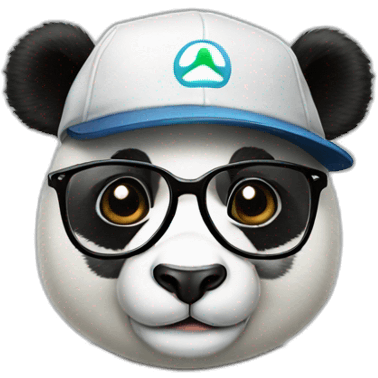 panda with a cap and glasses emoji