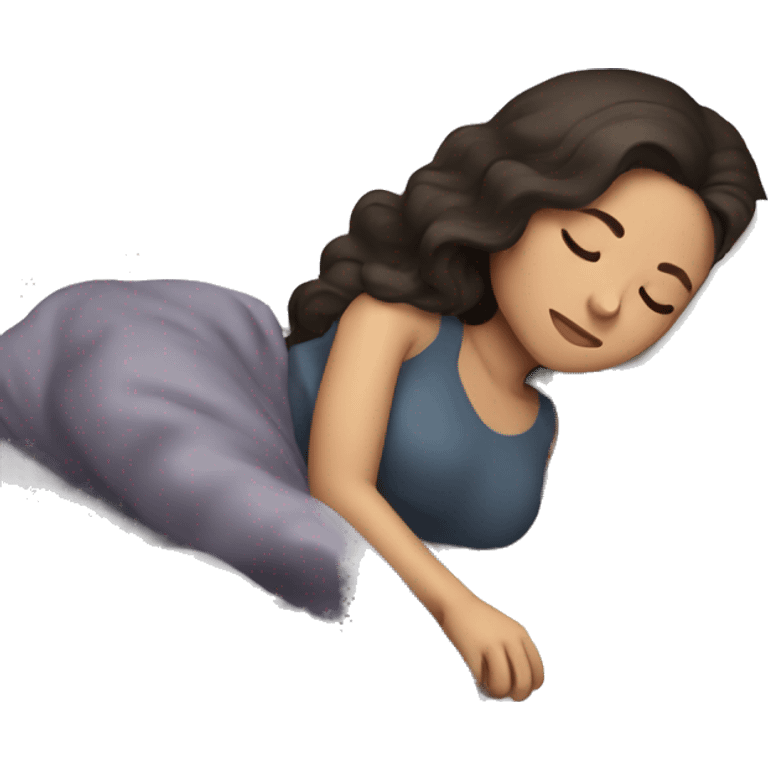 Girl with a dark brown hair sleeping  emoji