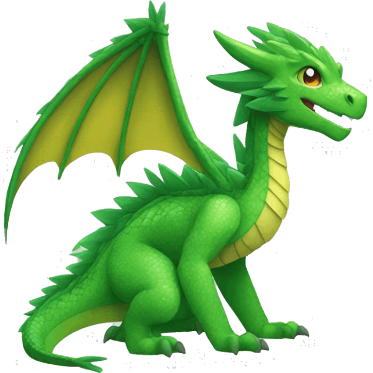 Colorful Legendary Green Jungle Grass Dragon Fakemon emoji