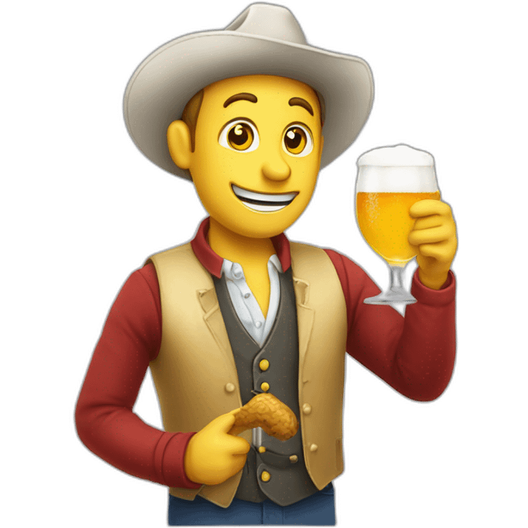 Un jongleur qui boit une bière emoji