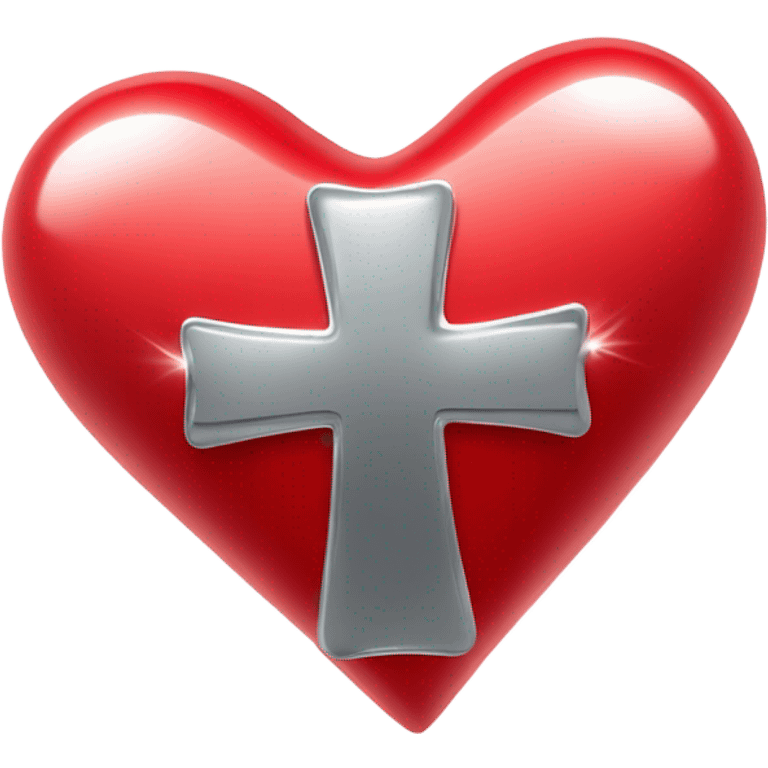 a heart with chrome cross  emoji