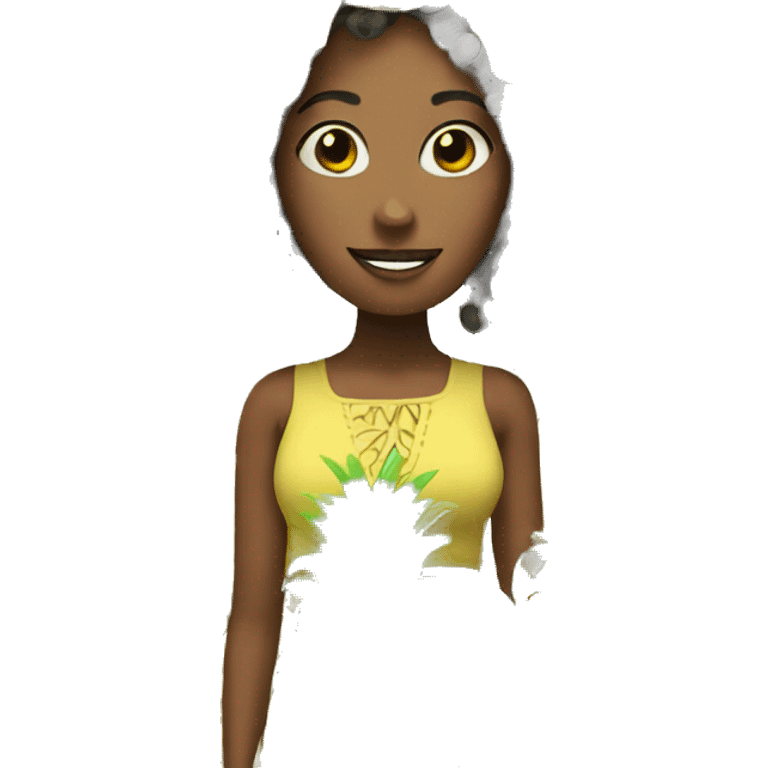 Woman with pineapple head  emoji