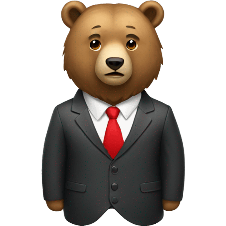 Bear with red tie emoji