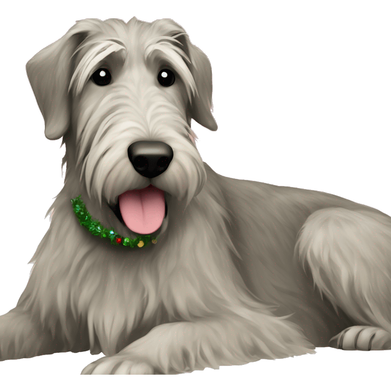  Irish wolfhound dog and christmas tree emoji