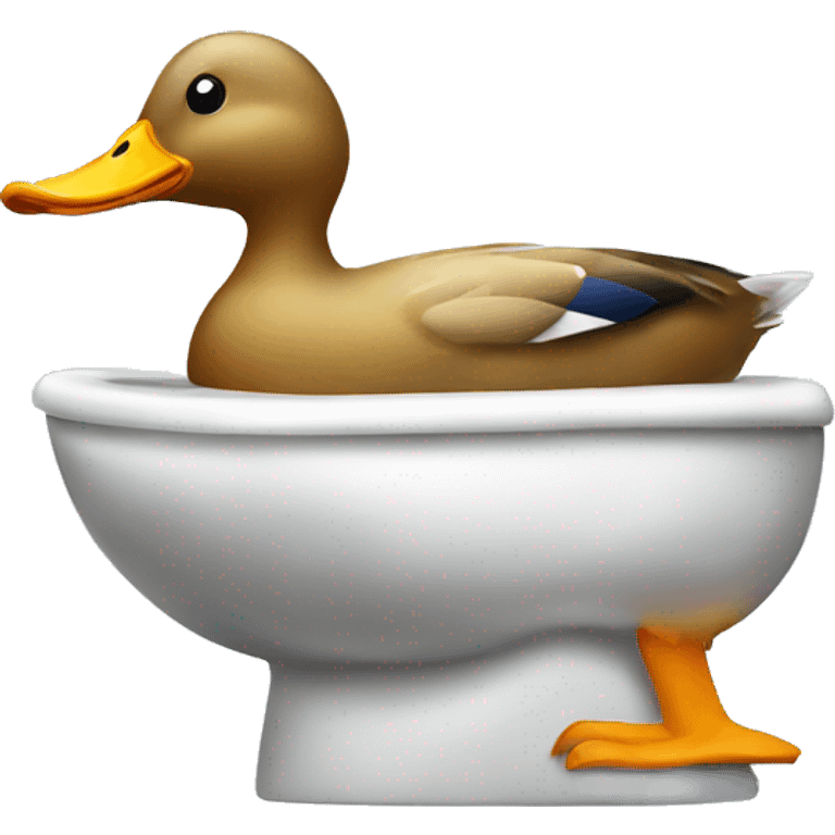 Duck on toilet  emoji