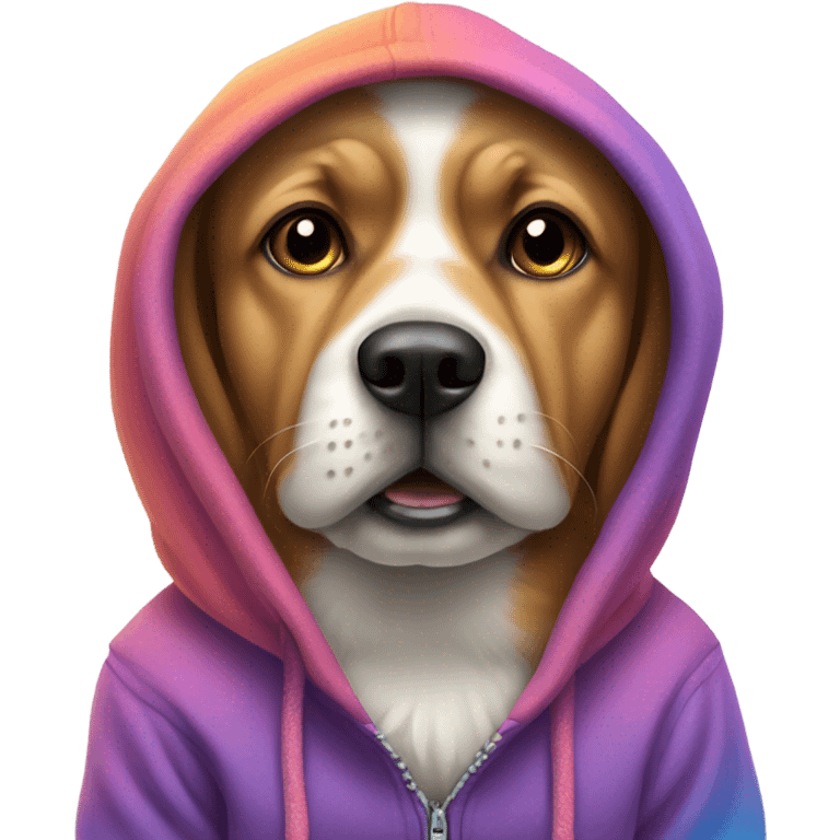 Dog wearing hoodie emoji