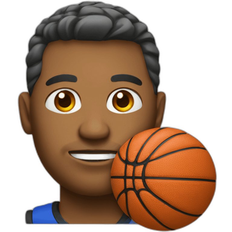 coach with basket ball  head emoji