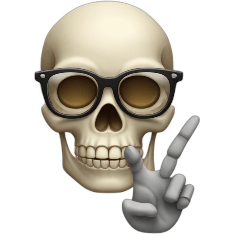 skull with glasses one finger up emoji