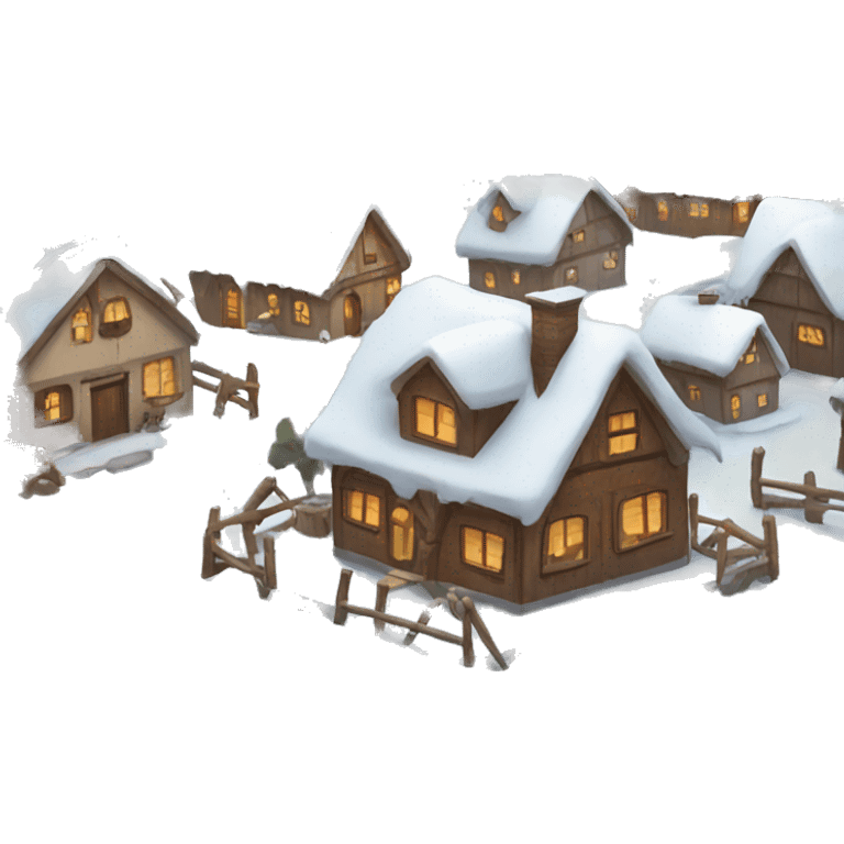 Cute Winter village emoji