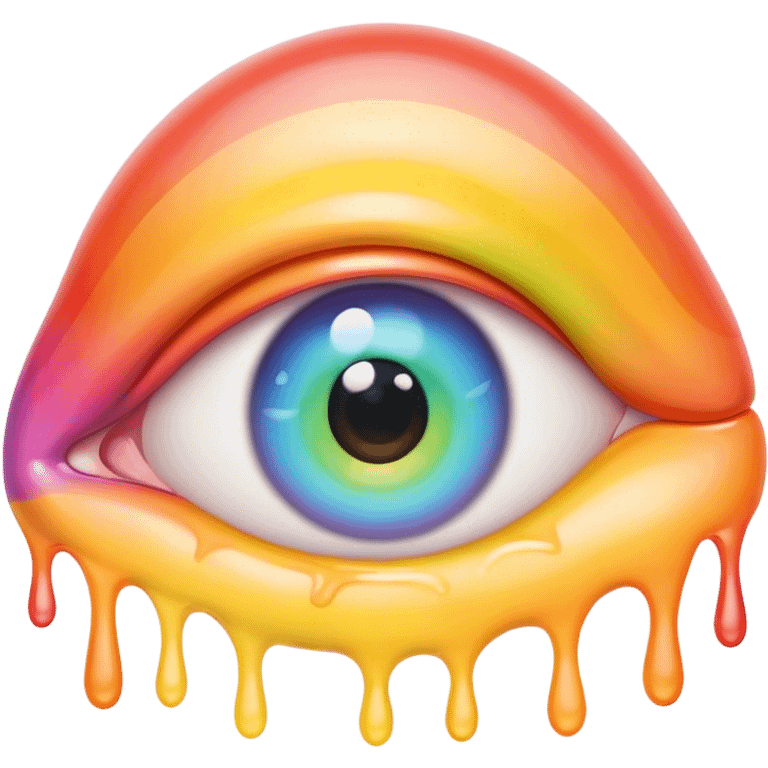 cute melted rainbow eye emoji