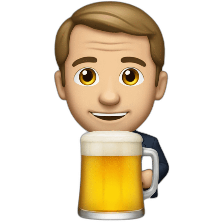 Macron qui boi une biere emoji