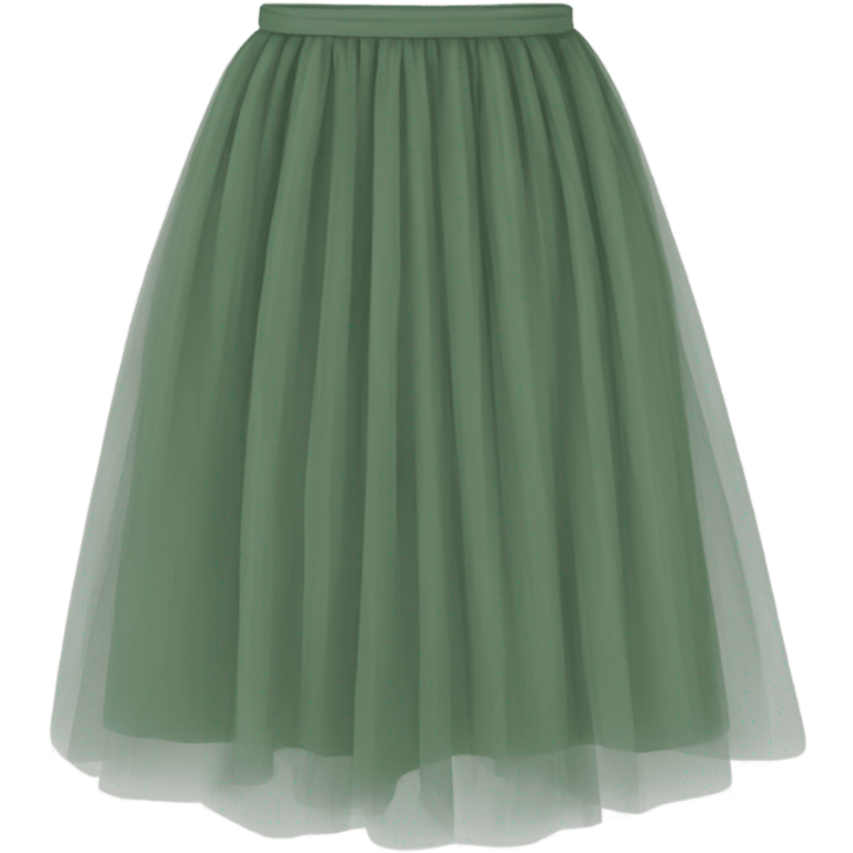 Long Sage Green tulle skirt, isolated emoji