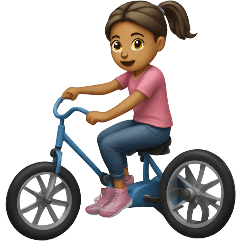 small girl on a tricycle emoji