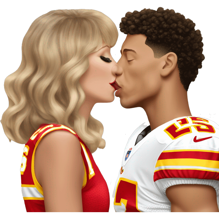 Patrick Mahomes kissing Taylor swift  emoji