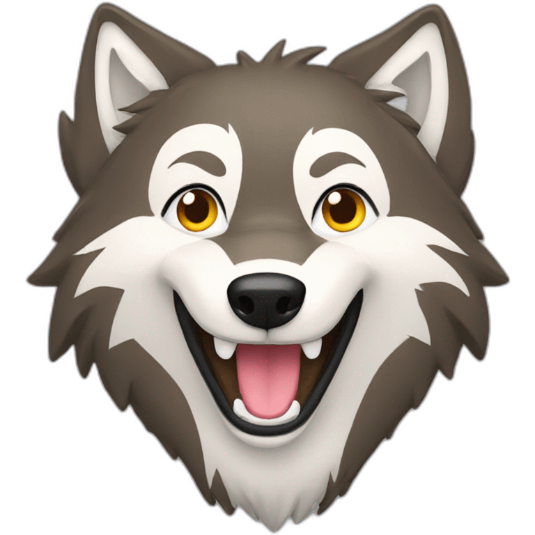 Happy wolf emoji