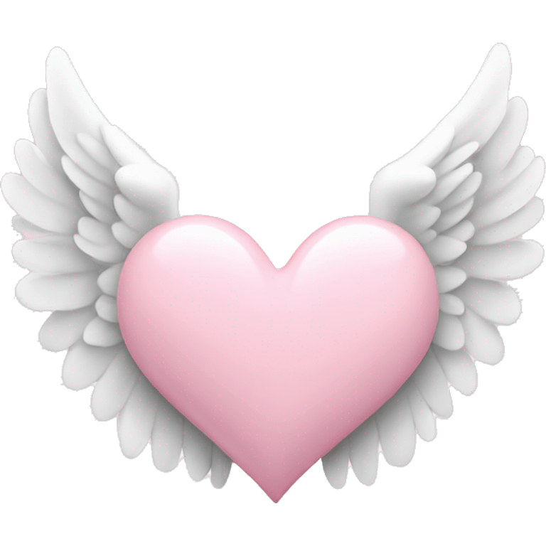 Light pink heart with white angel wings emoji