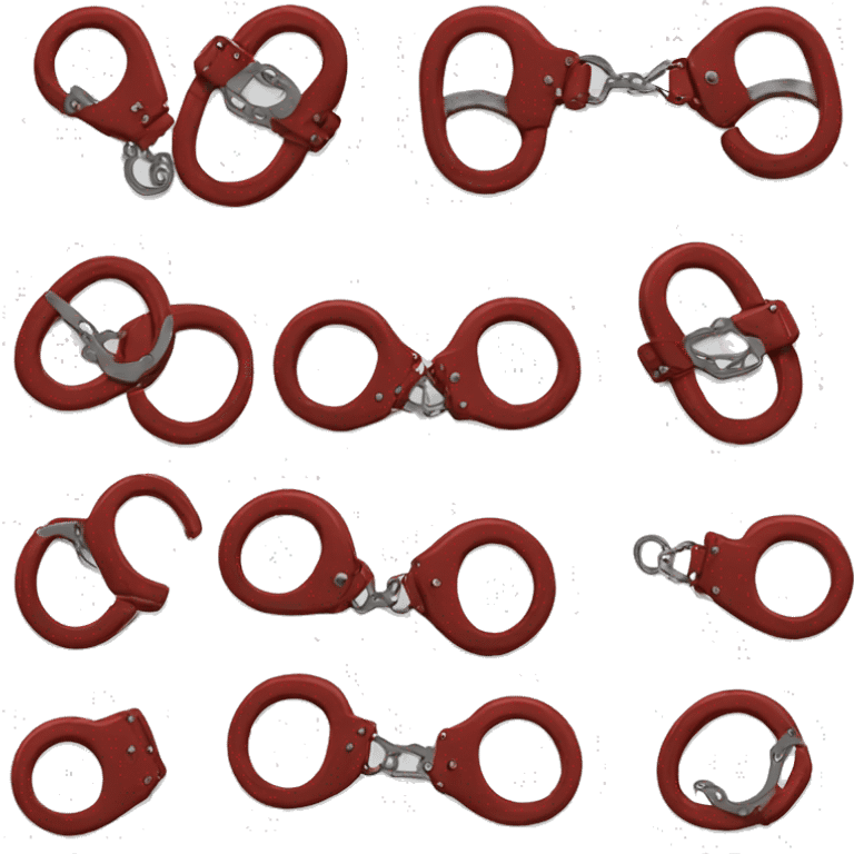 Dark red handcuffs emoji