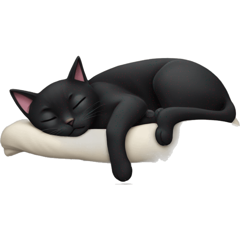 Black cat sleeping  emoji