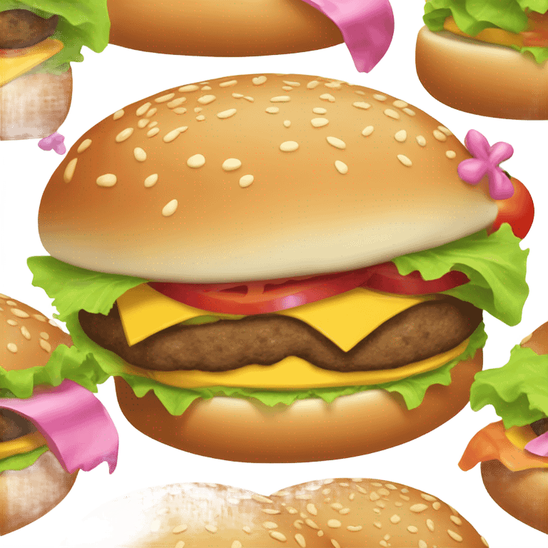 Pink hamburger  emoji