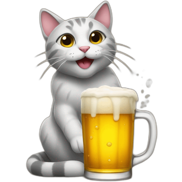 cat drink beer emoji