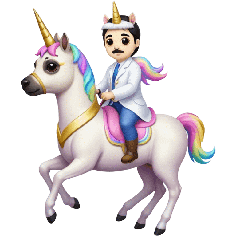 Pug riding a unicorn  emoji