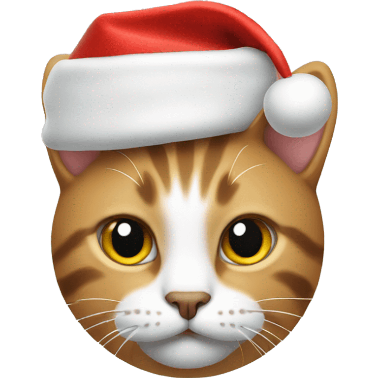 Cat with a Christmas hat on emoji