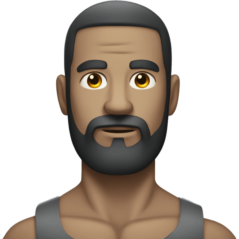 Big gray skin man with muscles and small black beard emoji