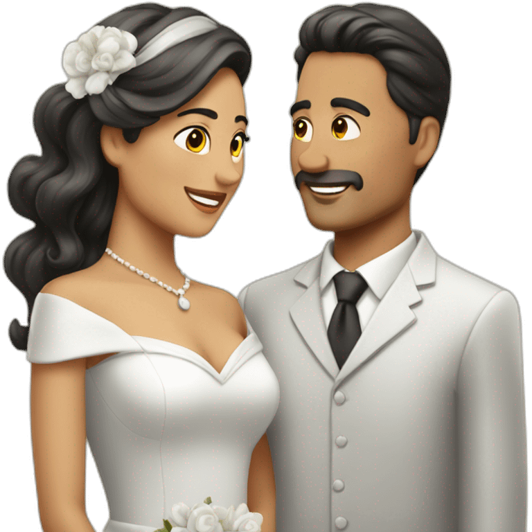 pareja blanca recien casada emoji