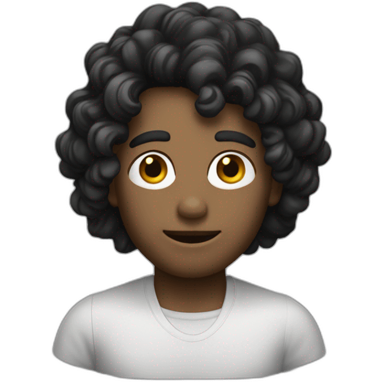 homme blanc avec cheveux noirs mi longs emoji