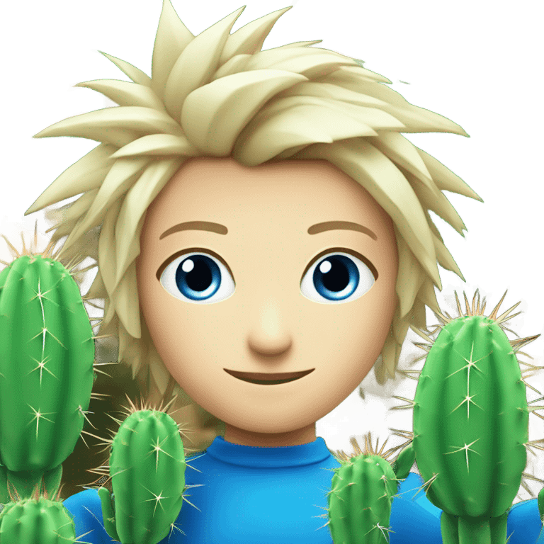 Blue cactus emoji